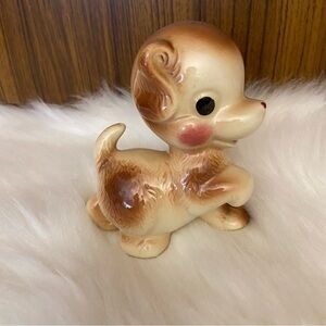Vintage‎ 1950’s Rempel Diamond pottery big eyes puppy dog  figurine